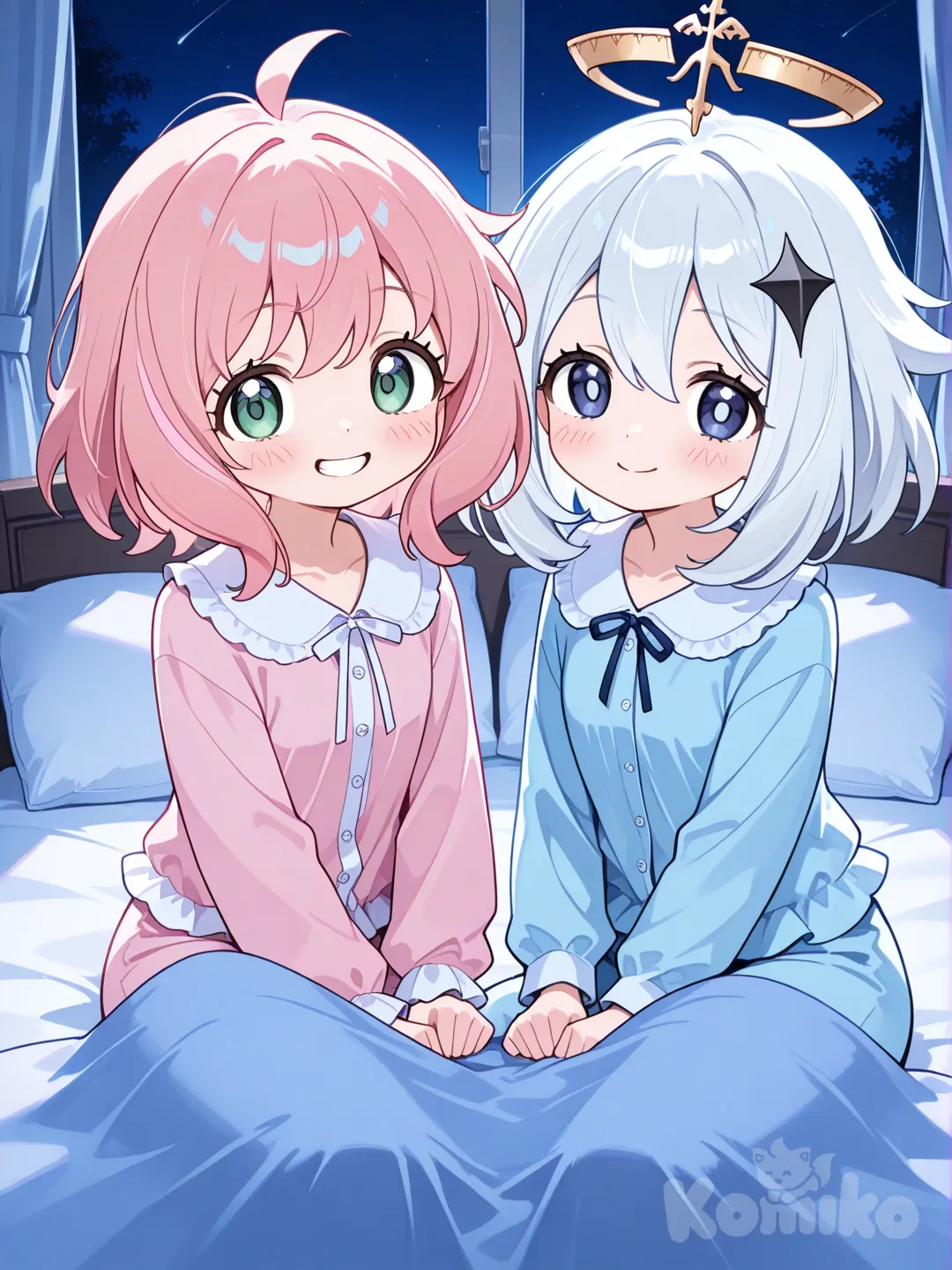 Paimon y Anya Forger pijamada