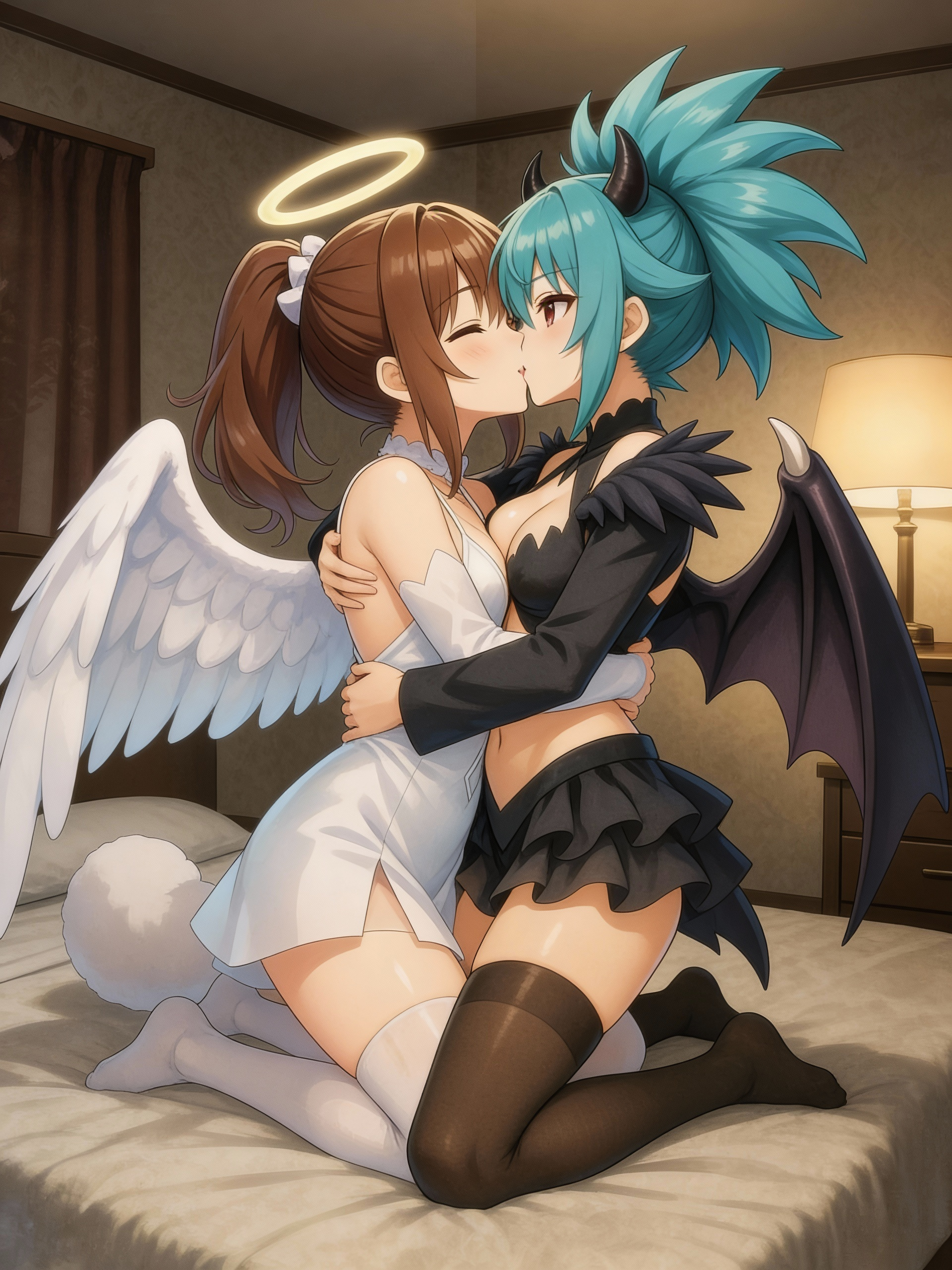 Rin and Mel from konosuba kiss.