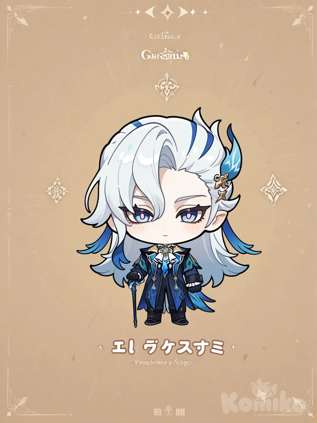 @Neuvillette_(Genshin_Impact), Chibi, wallpaper (object)