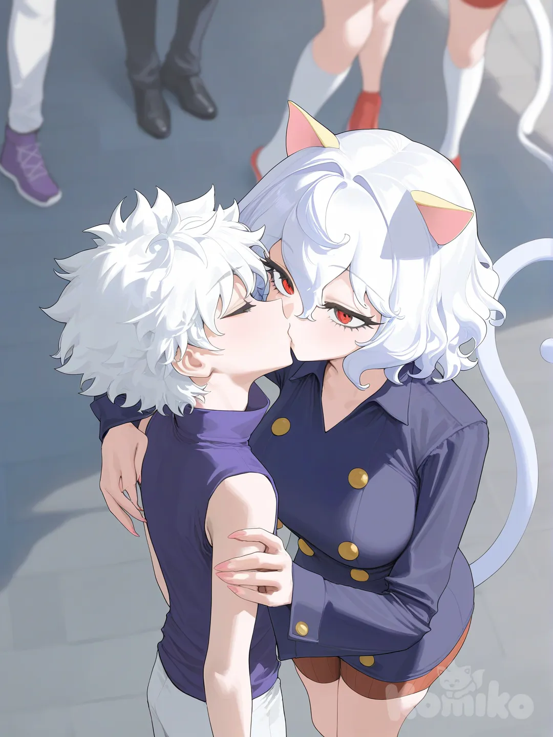 Killua Zoldyck, Neferpitou, kissing