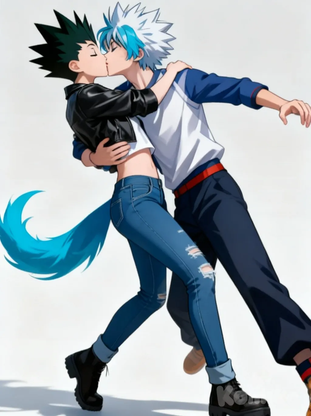 <louna-4rs5>, Killua Zoldyck, kissing, full body