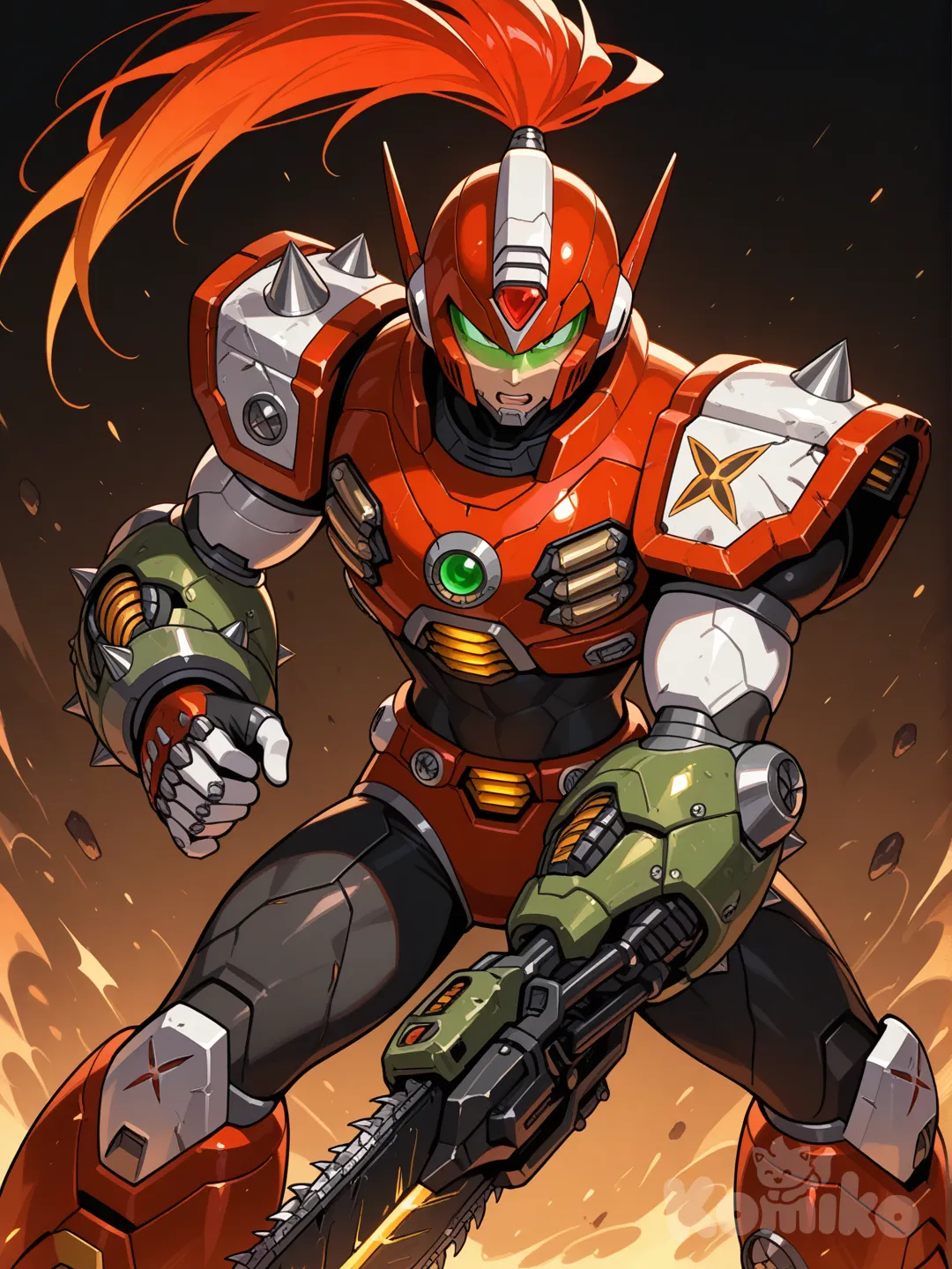 Zero in Mega Man X as Doom Slayer