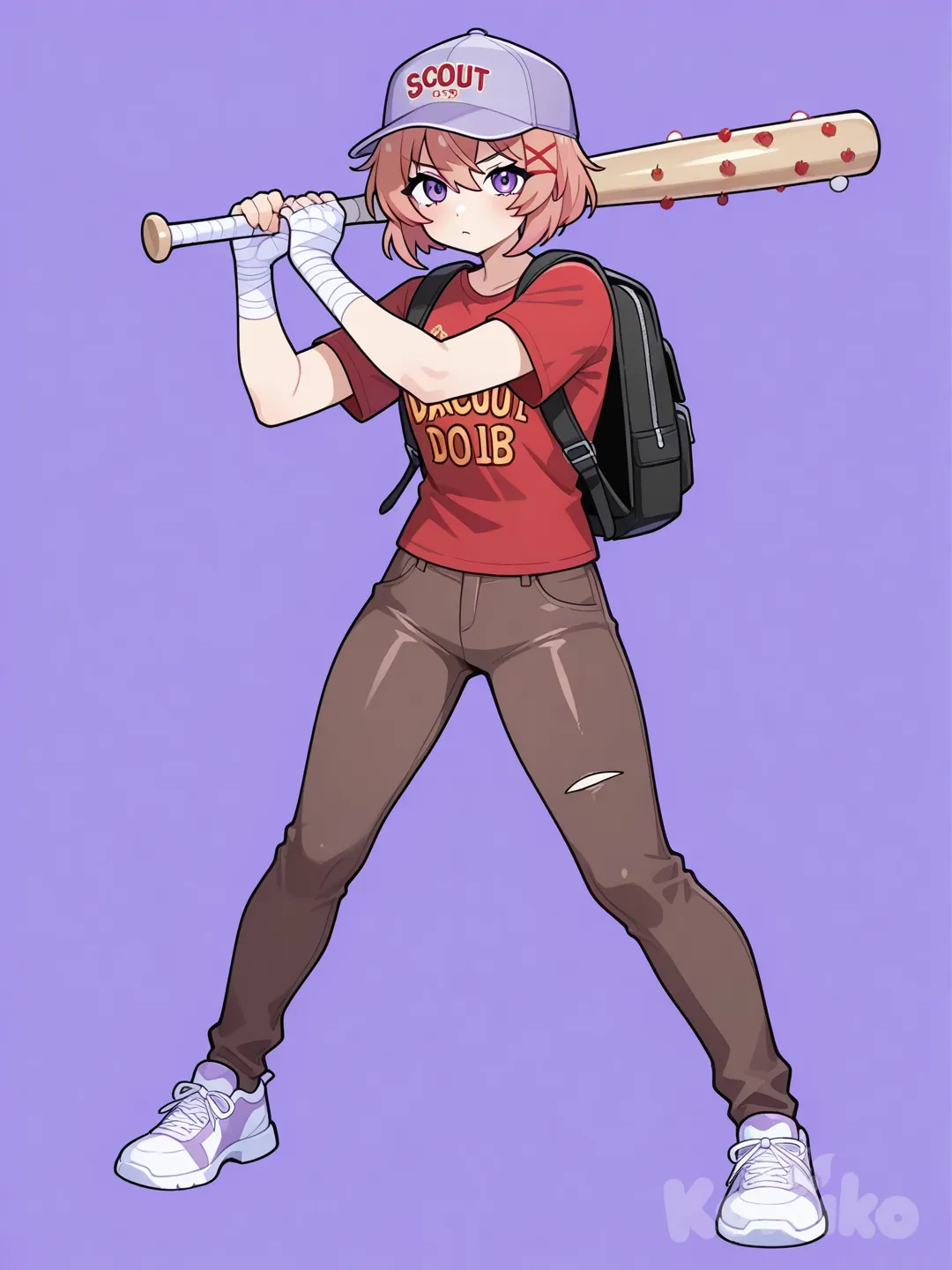 Sayori (DDLC) as Scout (TF2)