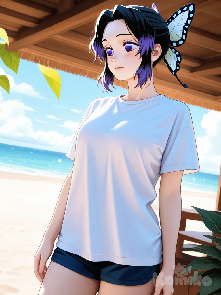 Kochou Shinobu in beach