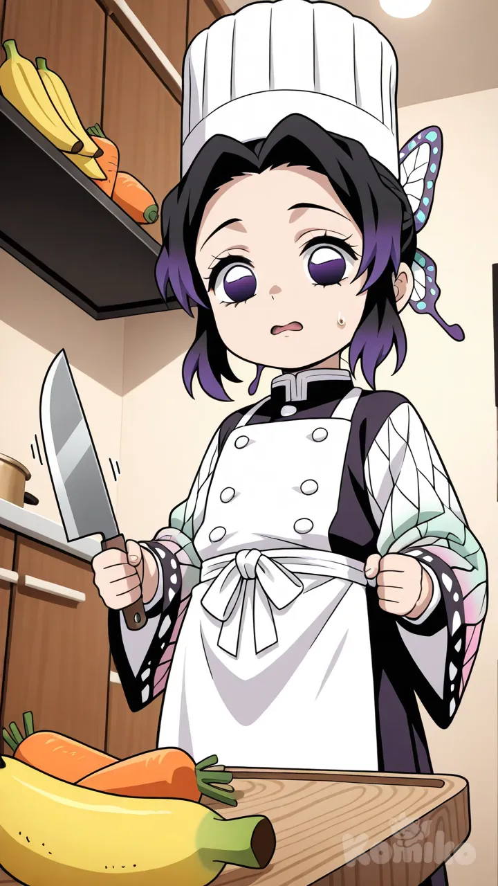 Kochou Shinobu trying to cook