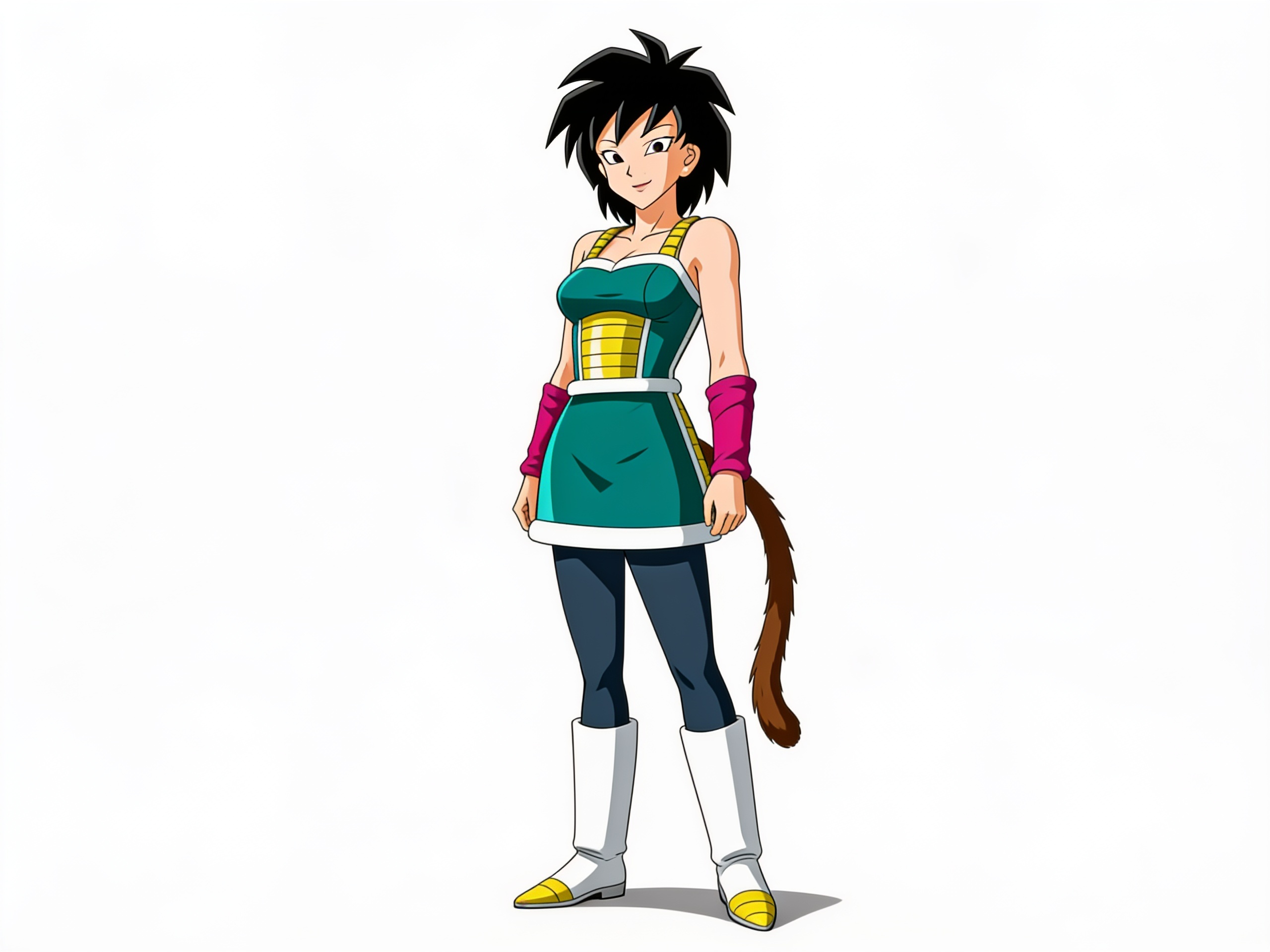 1girl, Gine, mature, single character, full body, looking at viewer, anime style, simple background, white background, anime style