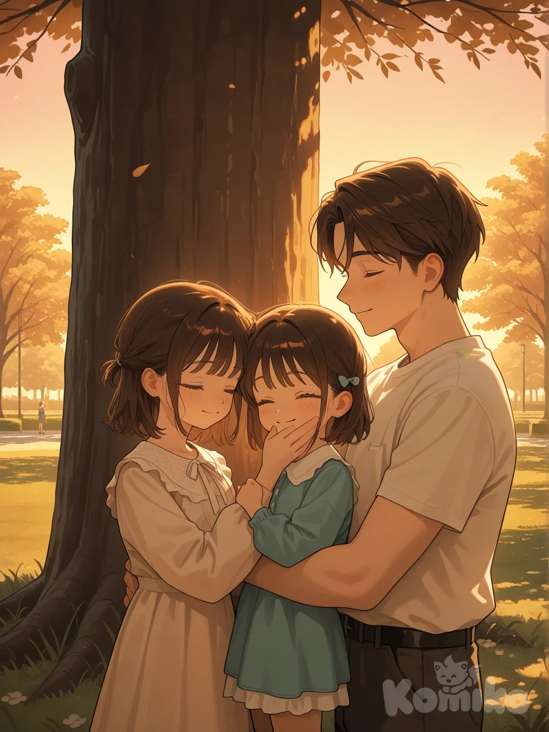 A father spending time with his family