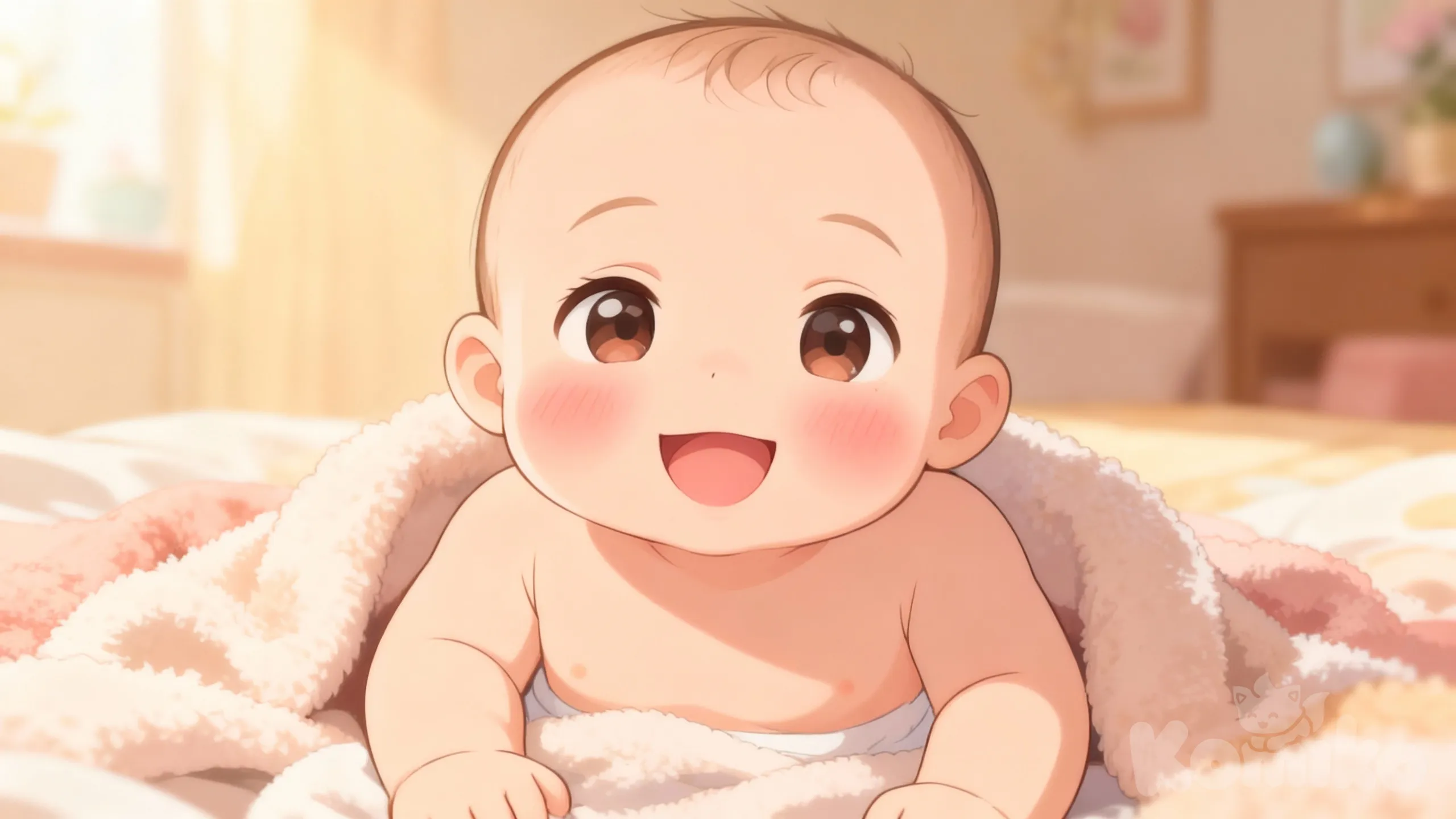 A baby that has just woken up