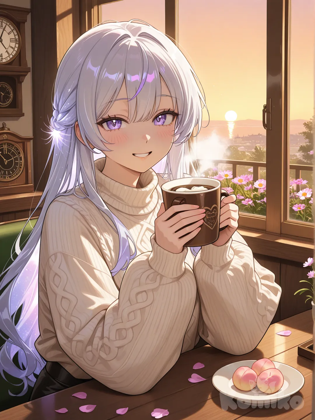 Drinking cocoa after work is fantastic~~
