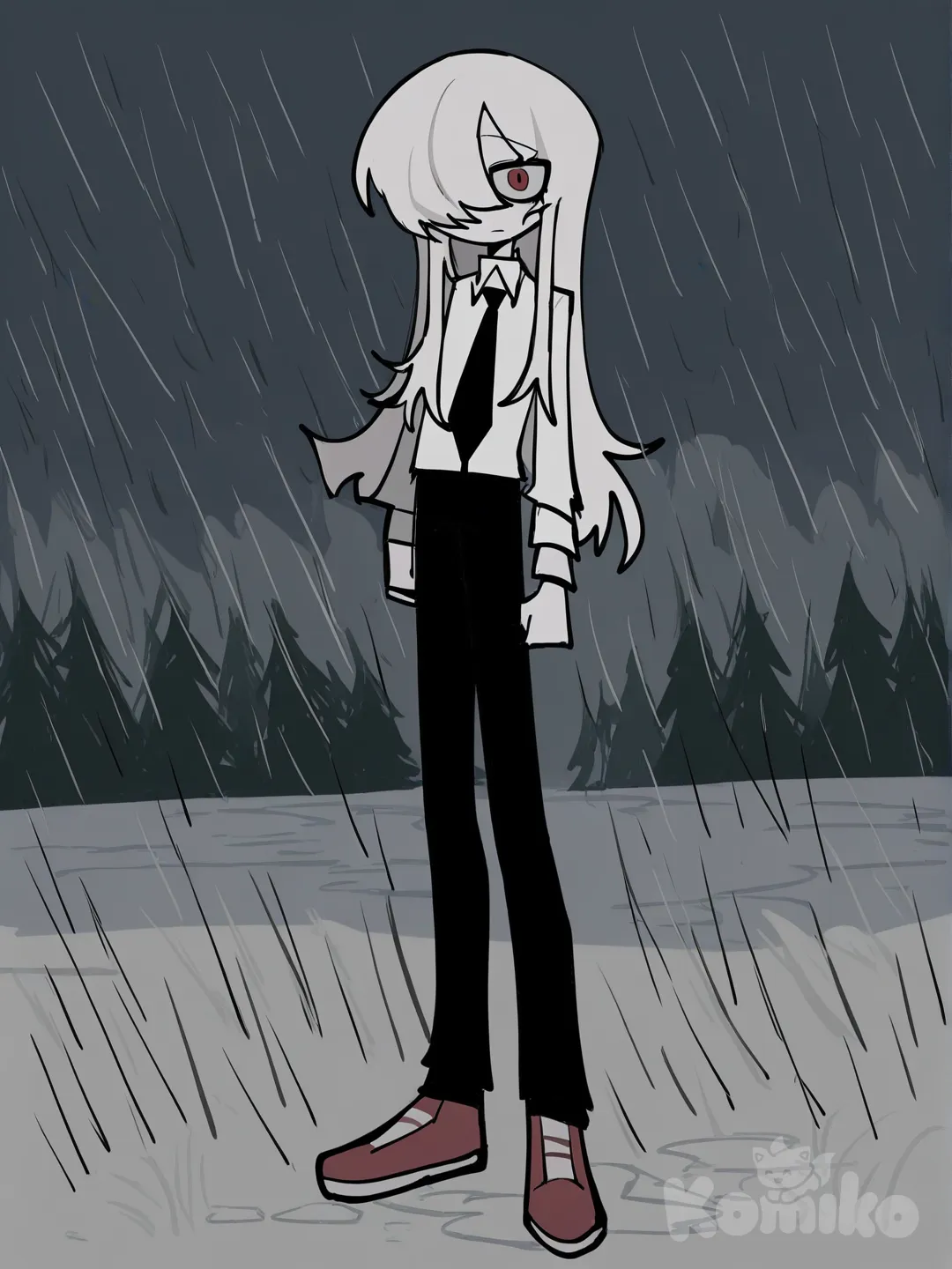 [pop-sketch-style], @evelina-8Yfz, twilight, forest, rainy