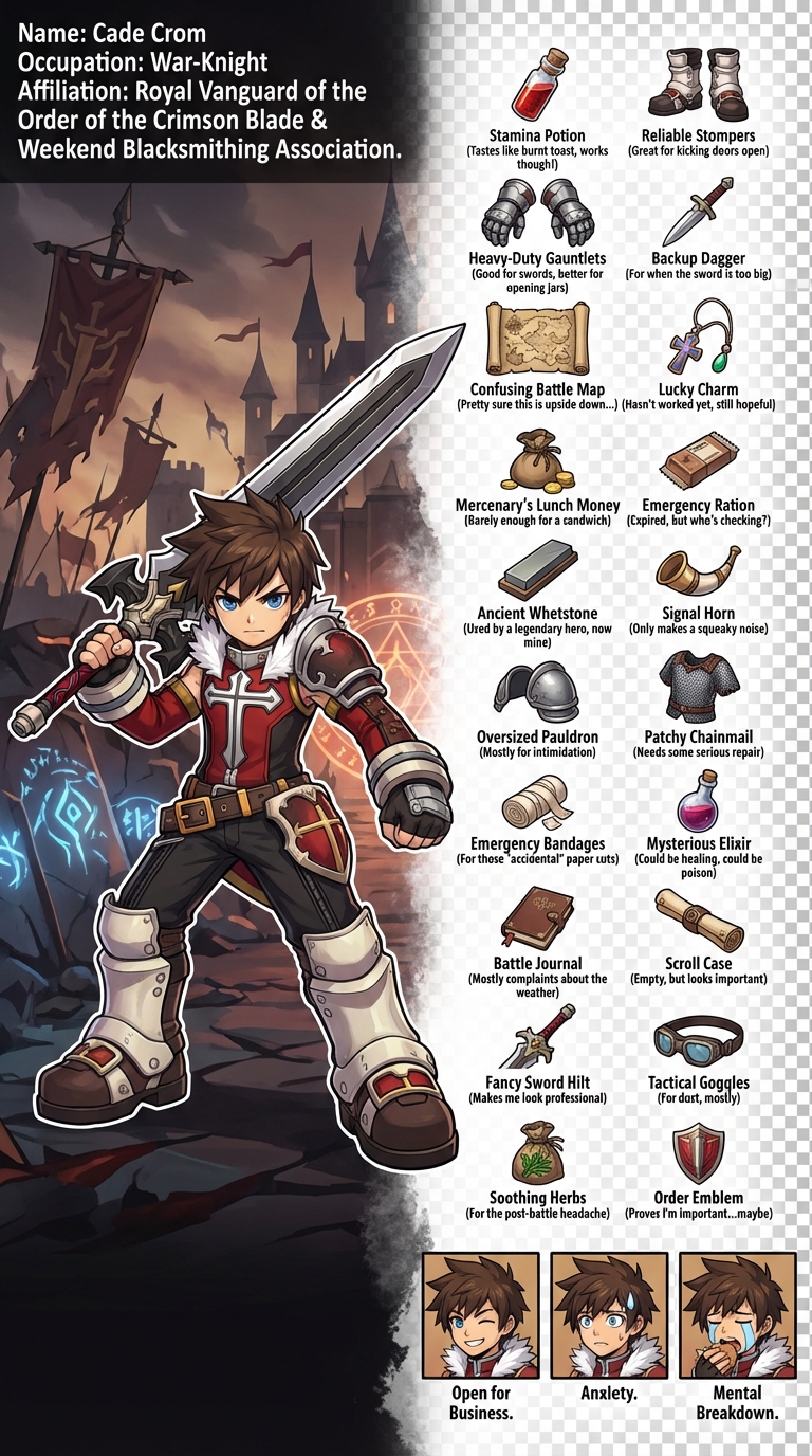 Cade Crom Character Info Sheet