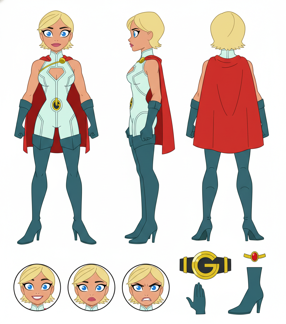 Justice League Action Power Girl Character Sheet.