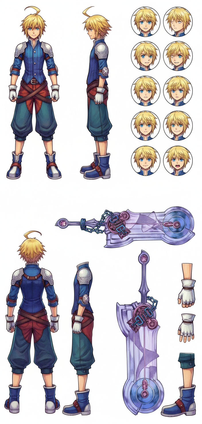 Kingdom Hearts Style Marche Radiuju Character Sheet