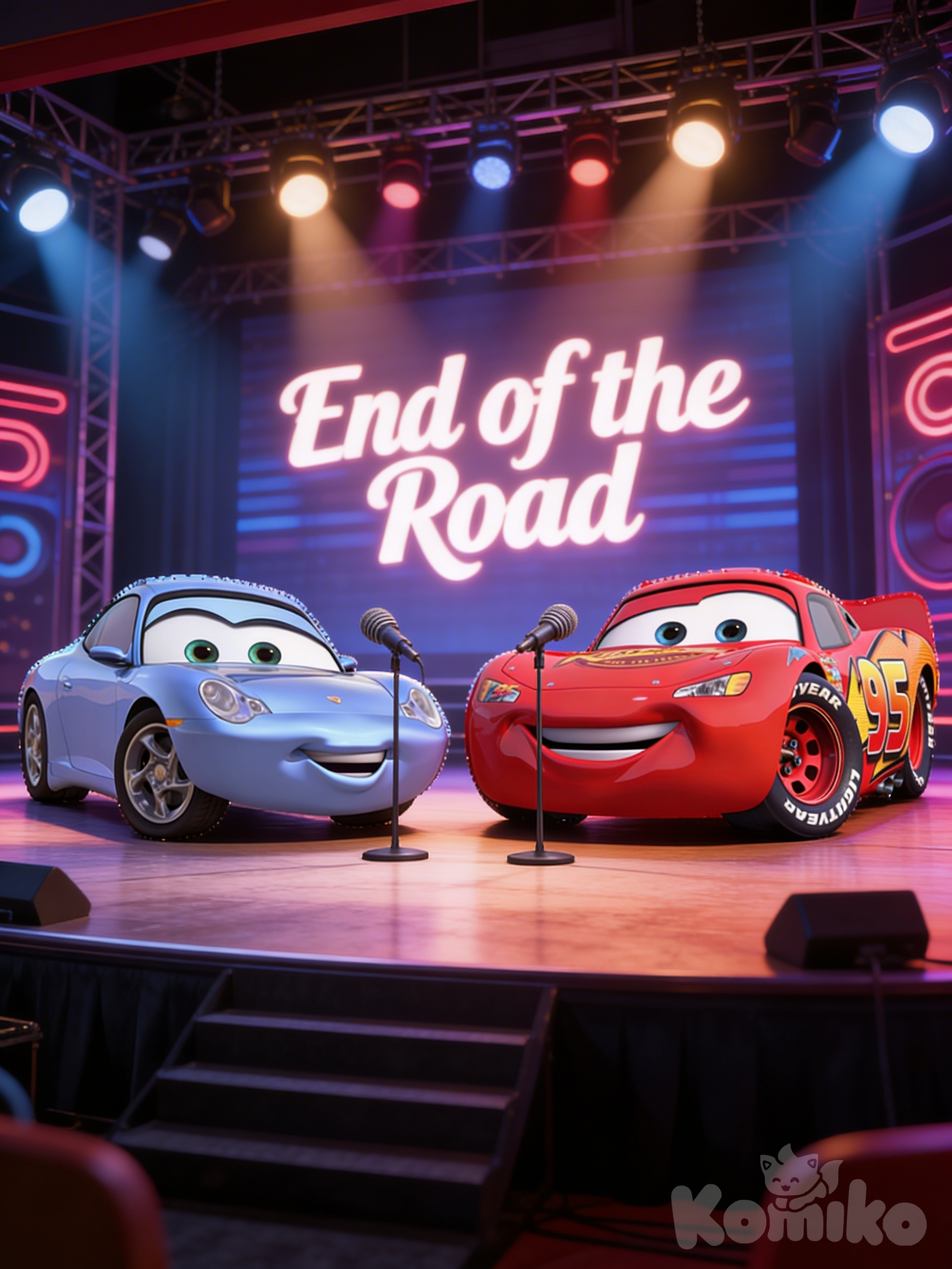 Sally and lighting McQueen singing