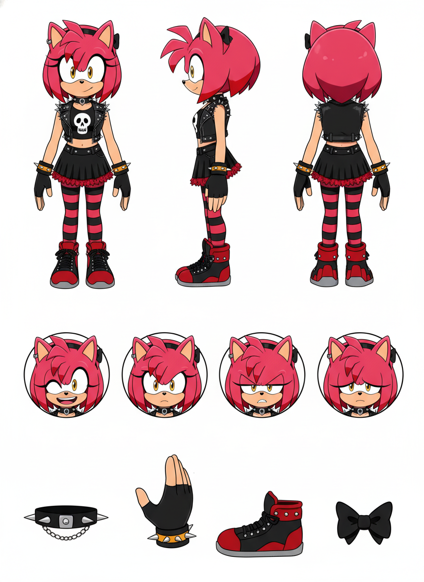 Rosy the Rascal (Hedgehog) (Evil Amy Rose) Redesign
