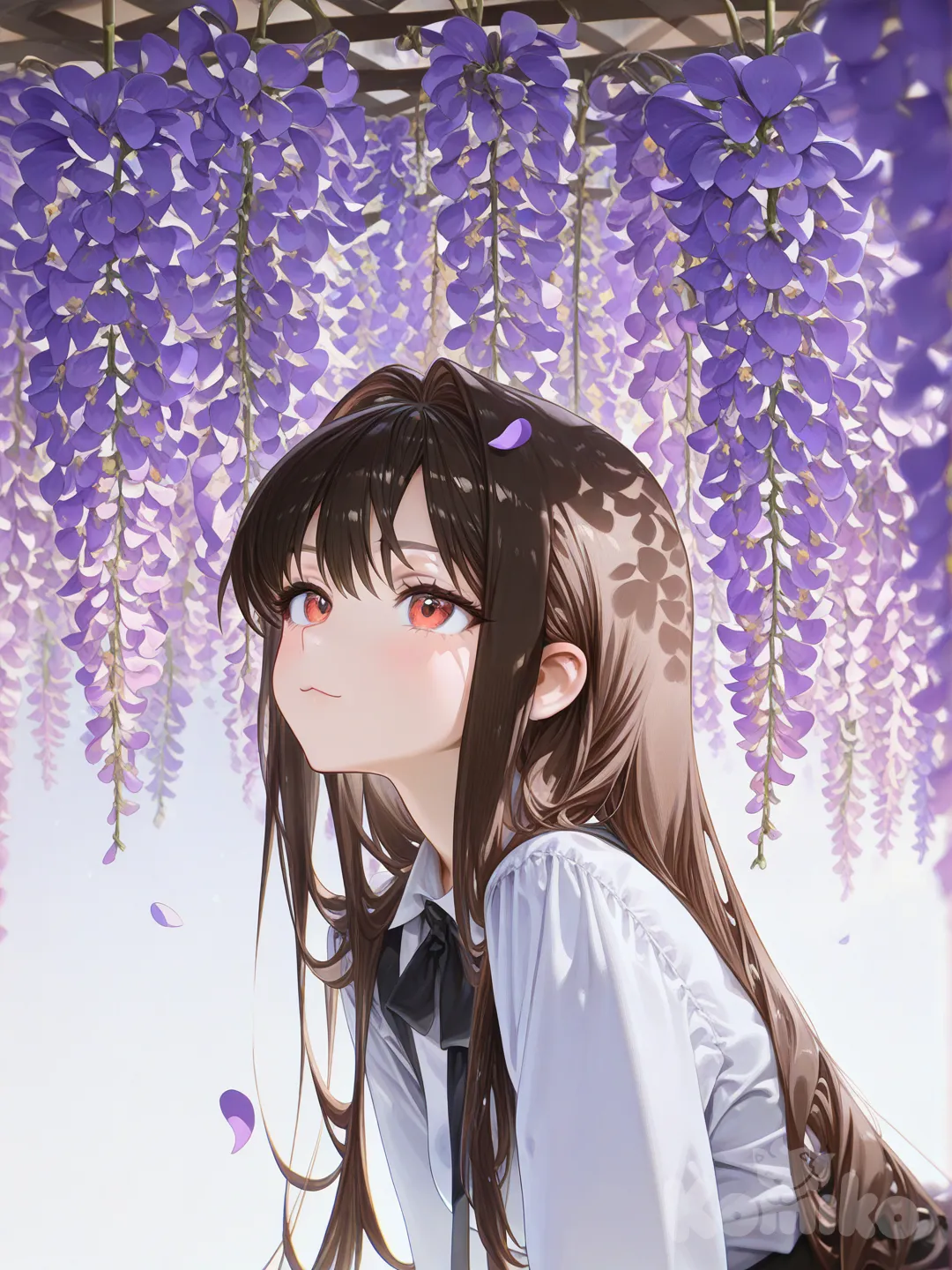 Flores de glicina , [high-gloss-illustration-style]