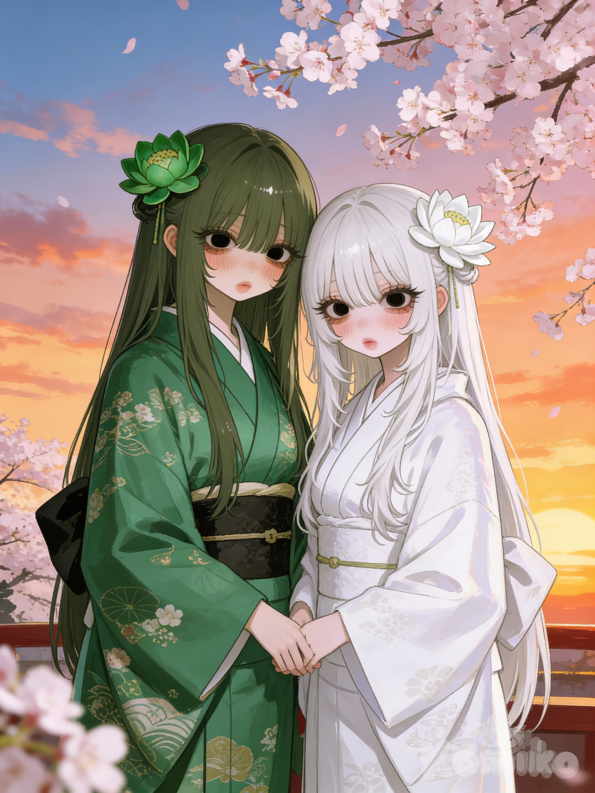 Miyu and Y/N in kimono´s