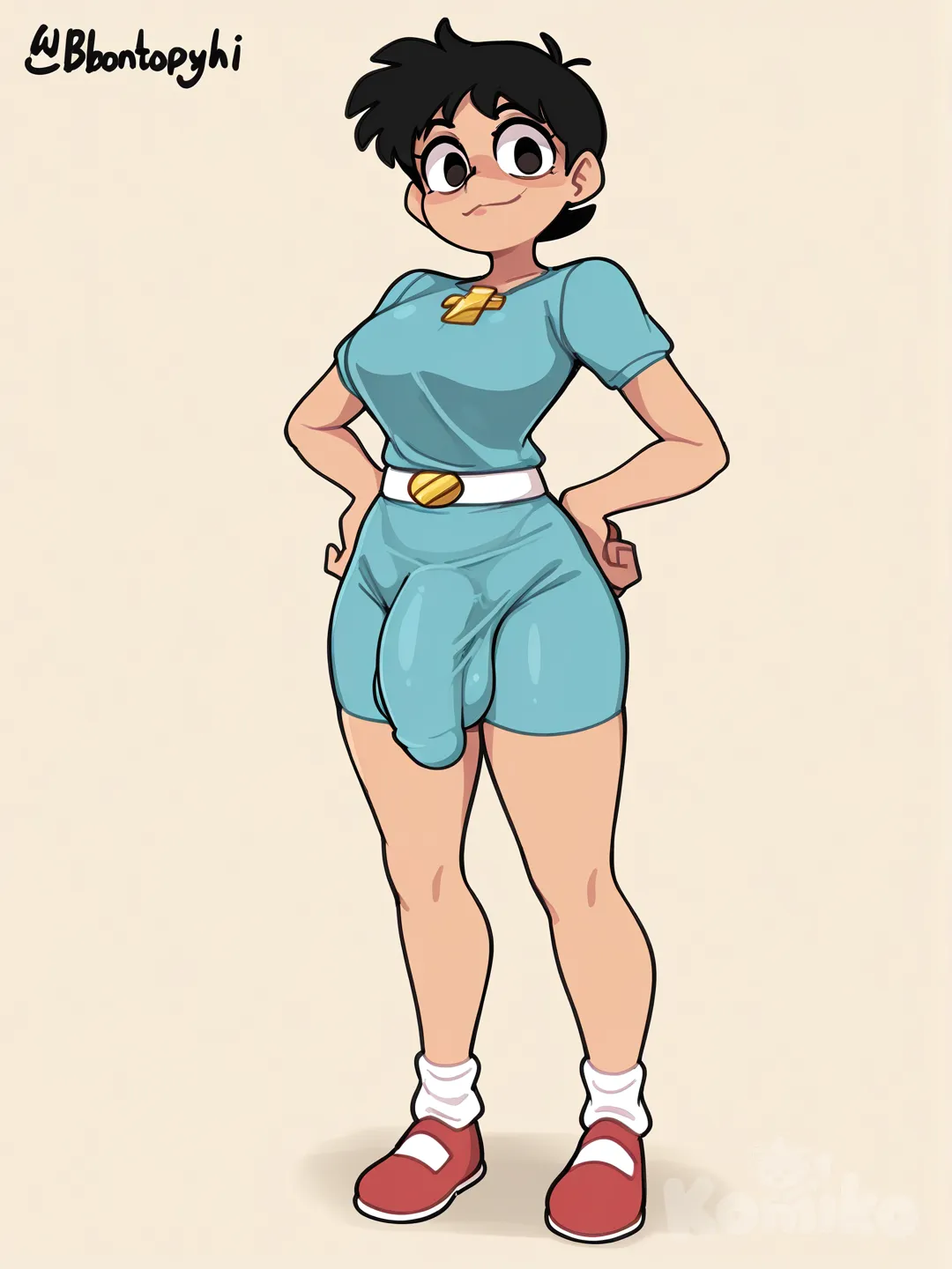 futanari bulge , médium dick , full body, [clean-lines-style] ,