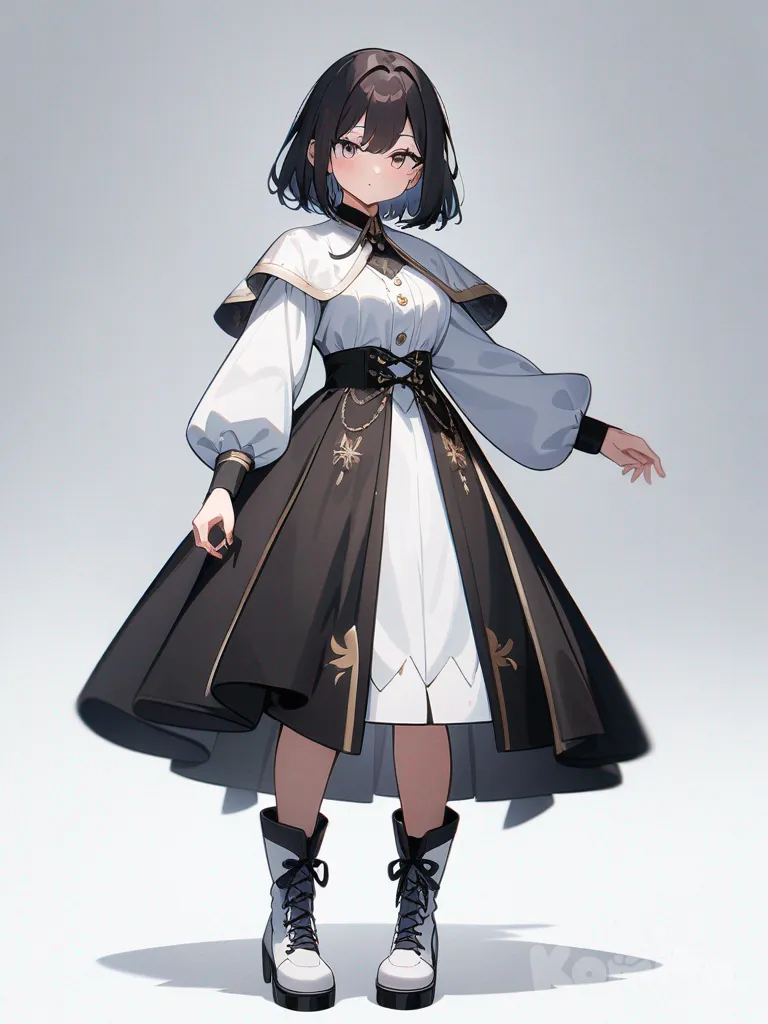 1girl, single character, full body, looking at viewer, anime style, simple background, white background