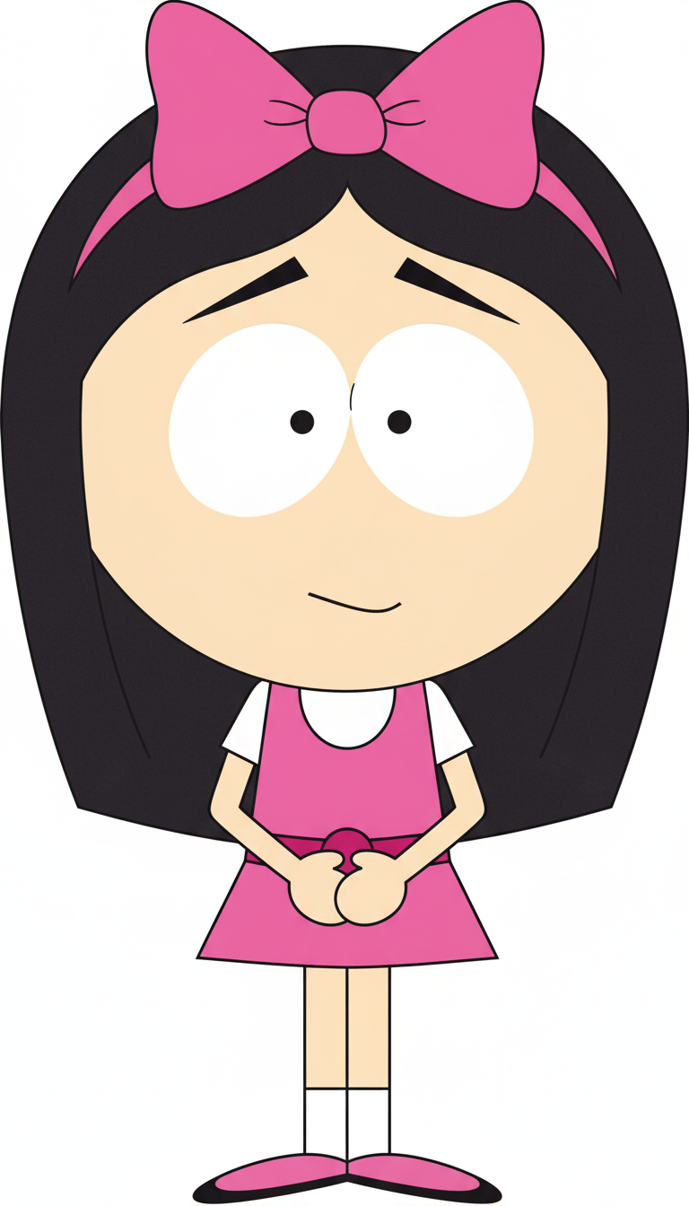 Draw my oc into the South Park style make sure it’s full body front view and also you get her proportions right no generic stuff
