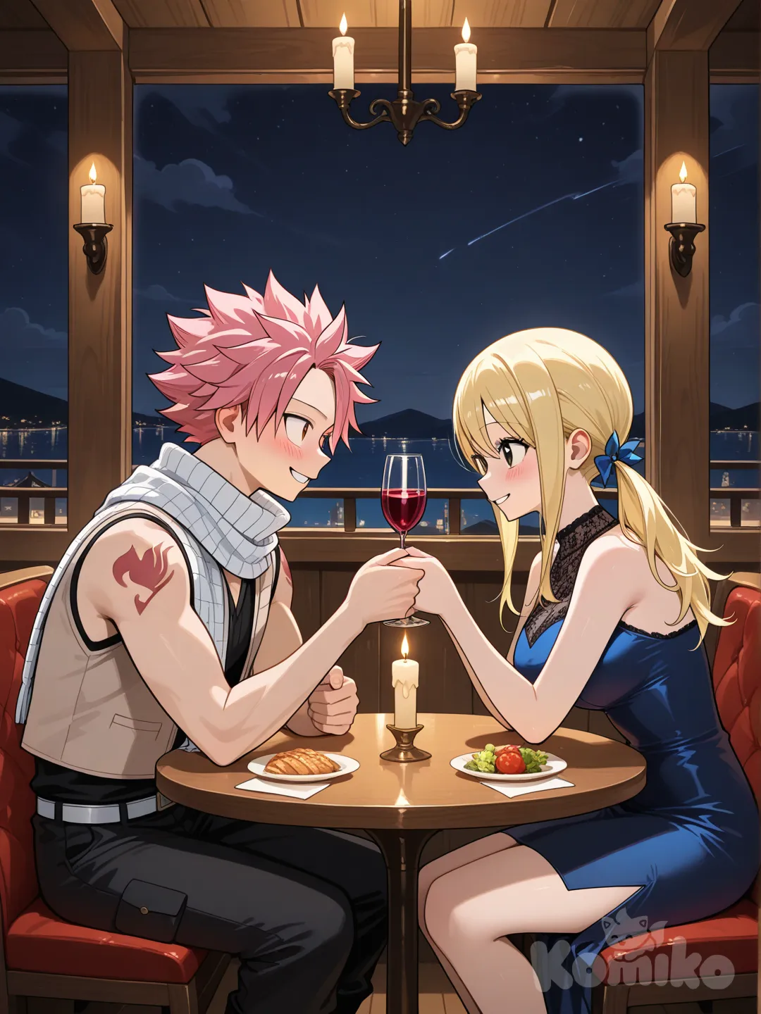 Lucy Heartfilia on a date with Natsu Dragneel