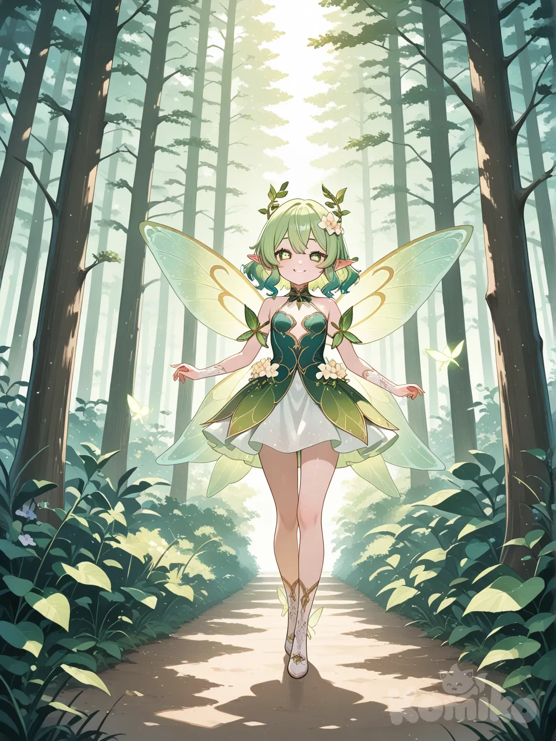 Little fairy, forest, smile