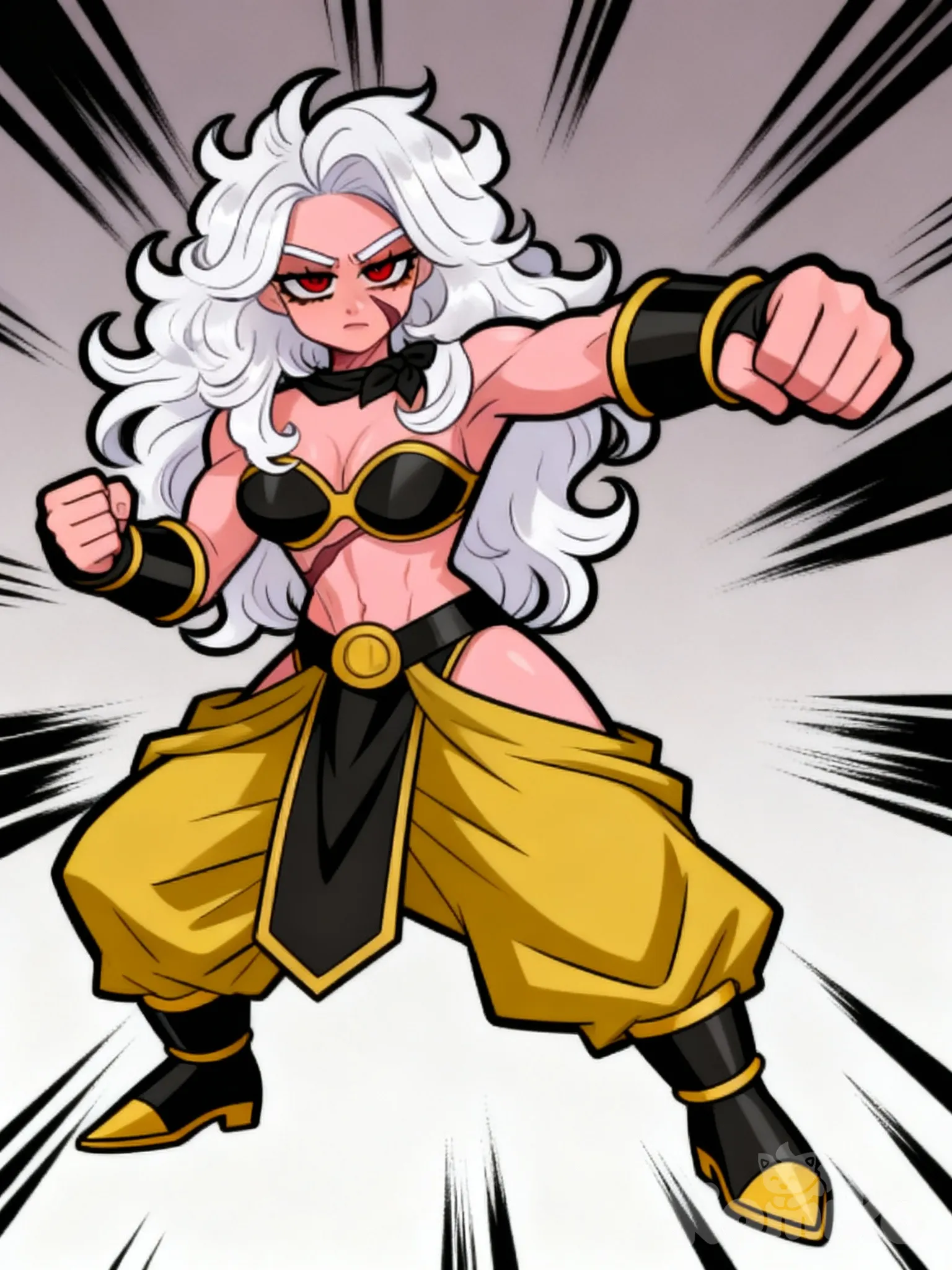 draw her in dragon ball z style.
