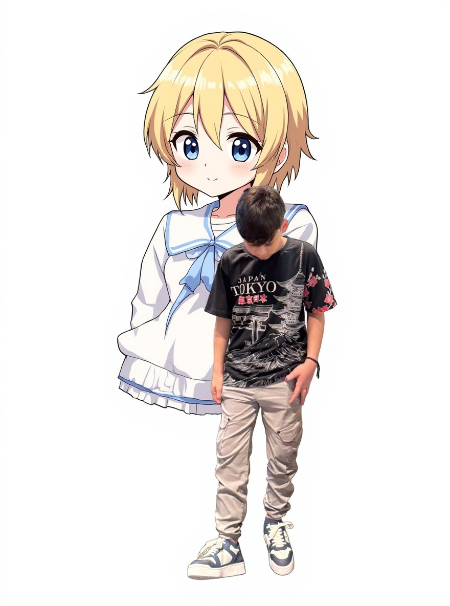 single character, full body, looking at viewer, anime style, simple background, white background