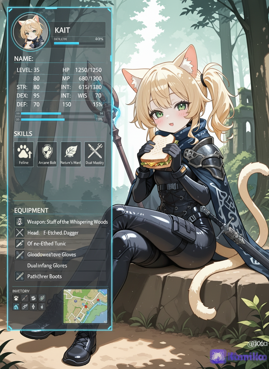 Character Status Screen: Kira Vulfenia