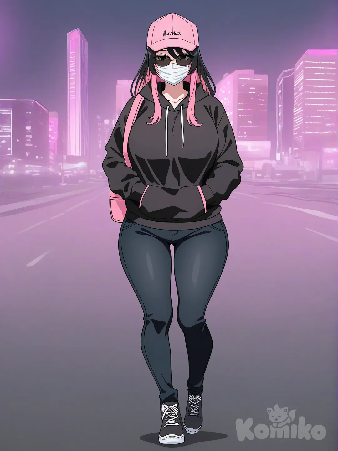 City street working woman