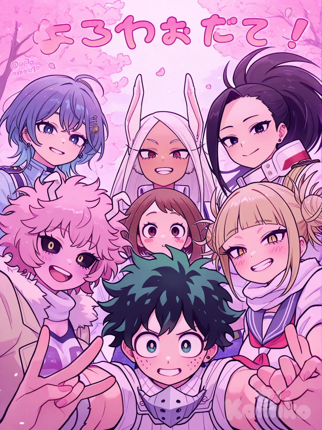 @Hagakure_Tooru, @Midoriya_Izuku, @Ashido_Mina, @Uraraka_Ochako, @Hadou_Nejire, @Toga_Himiko, @Asui_Tsuyu, @Mirko, @Yaoyorozu_Momo