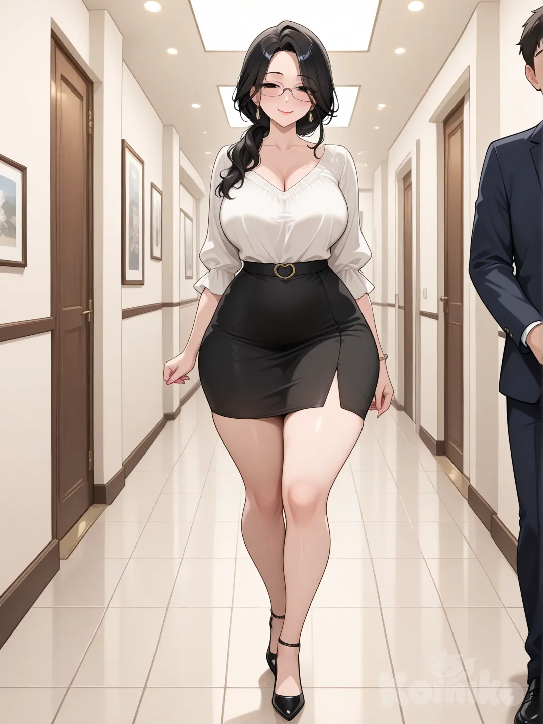 Una linda mujer de oficina