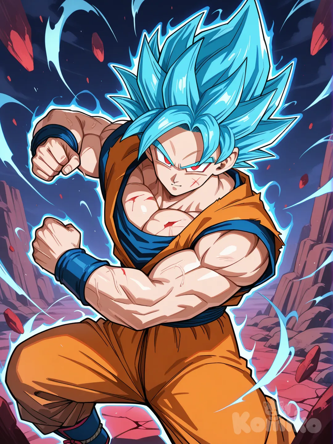 Dragon Ball Supe Goku Super Saiyan Blue with Kaioken