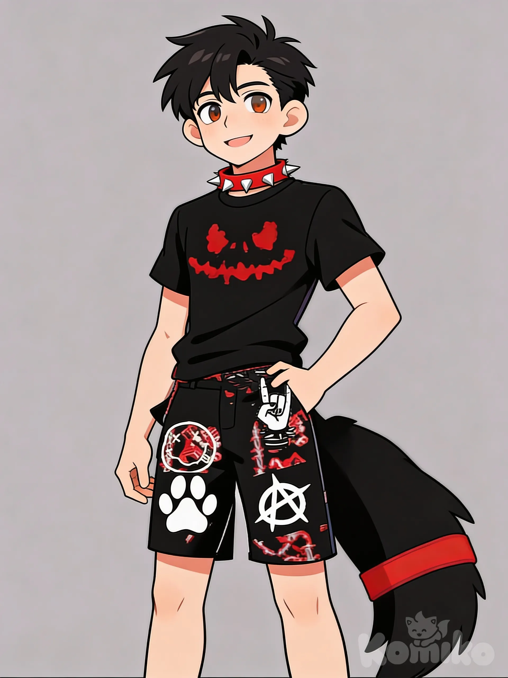 can you make him drawn, cartoon, full body pose, drawn cartoon, cute, male, tall, youthful, 18 years old