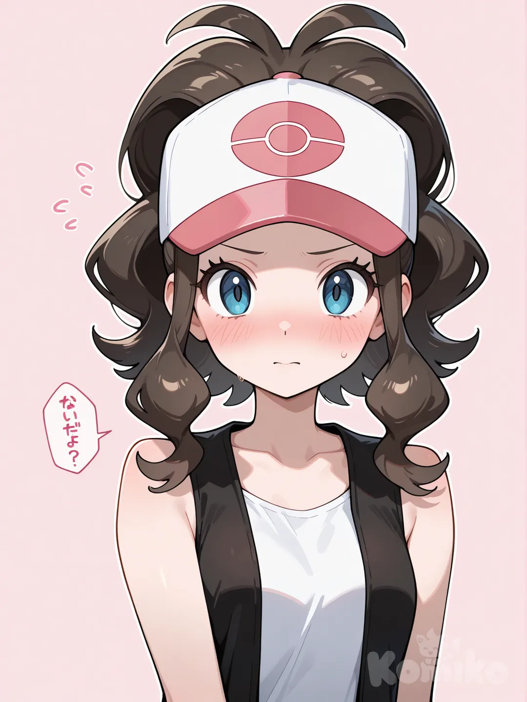 @Hilda_(Pokemon), 1girl, blush