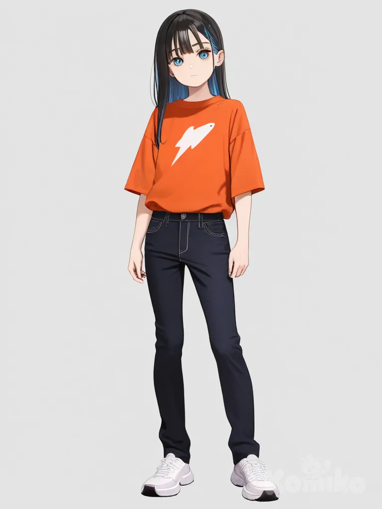 1boy, teenager, slim, mullet, fair_skin, long_nails, penis, single character, full body, looking at viewer, anime style, simple background, white background