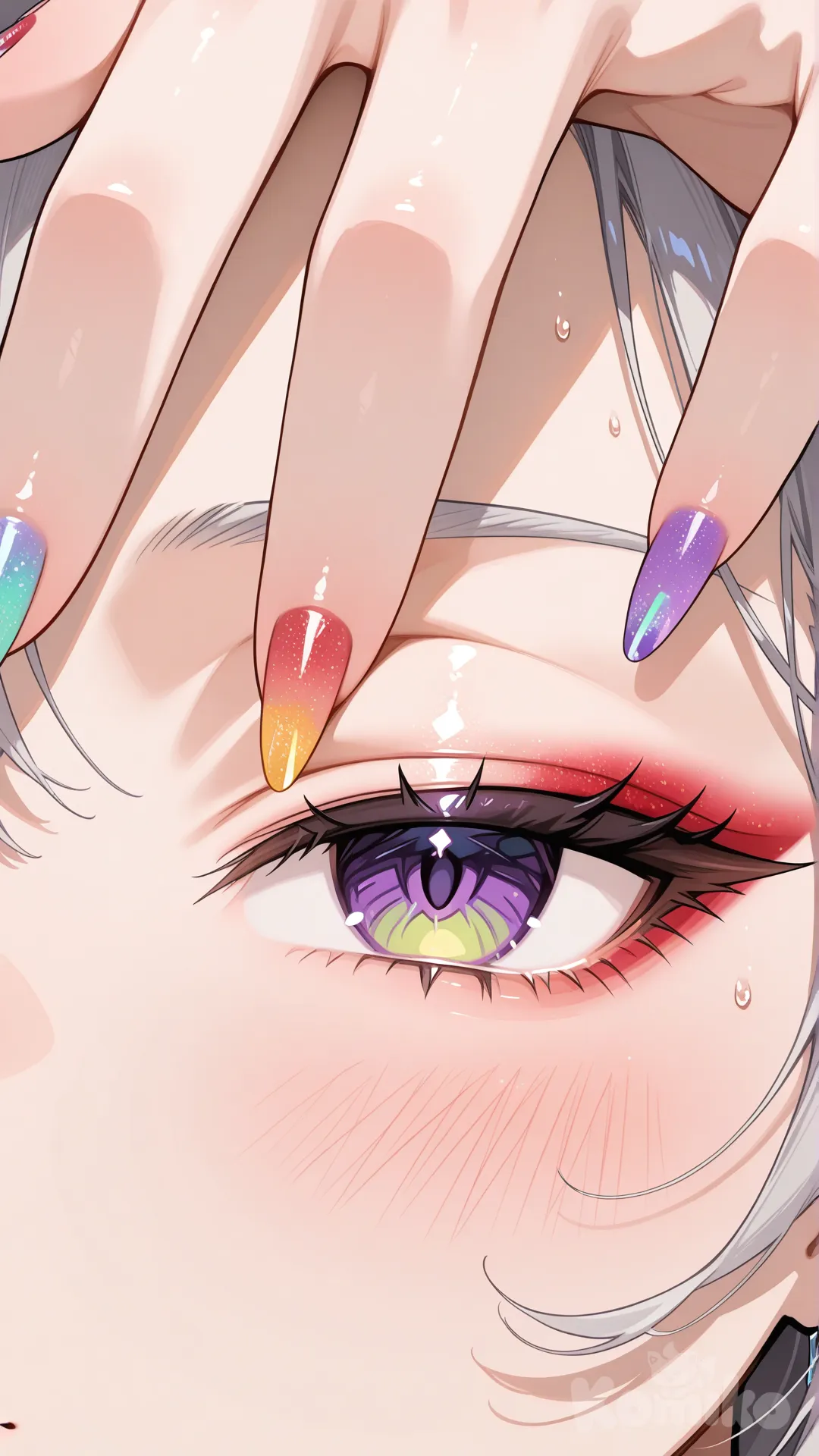 nail polish, long nail, nail Rainbow