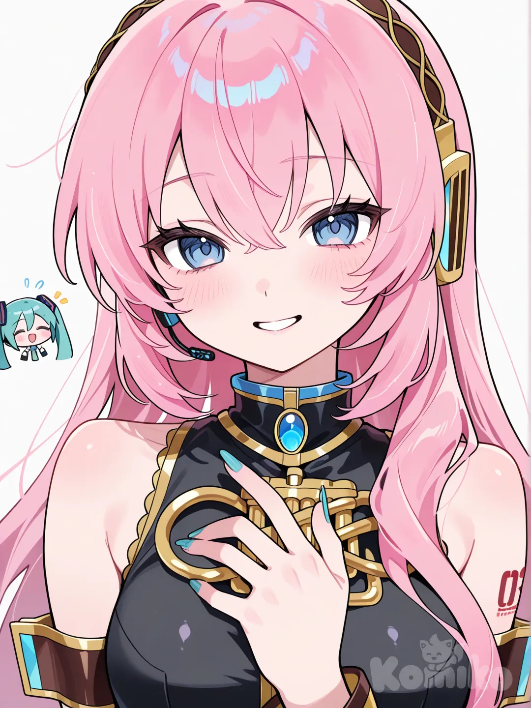 @Megurine_Luka, @Hatsune_Miku,long nail, nail polish