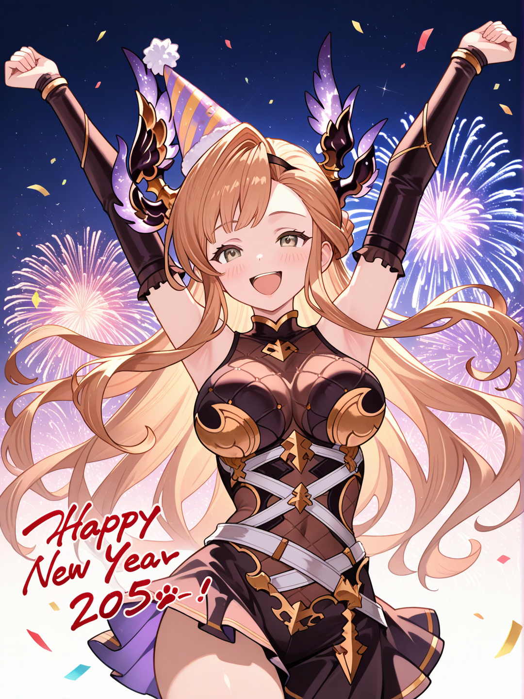 @Tweyen_(Granblue_Fantasy) festejando el feliz año nuevo 2025