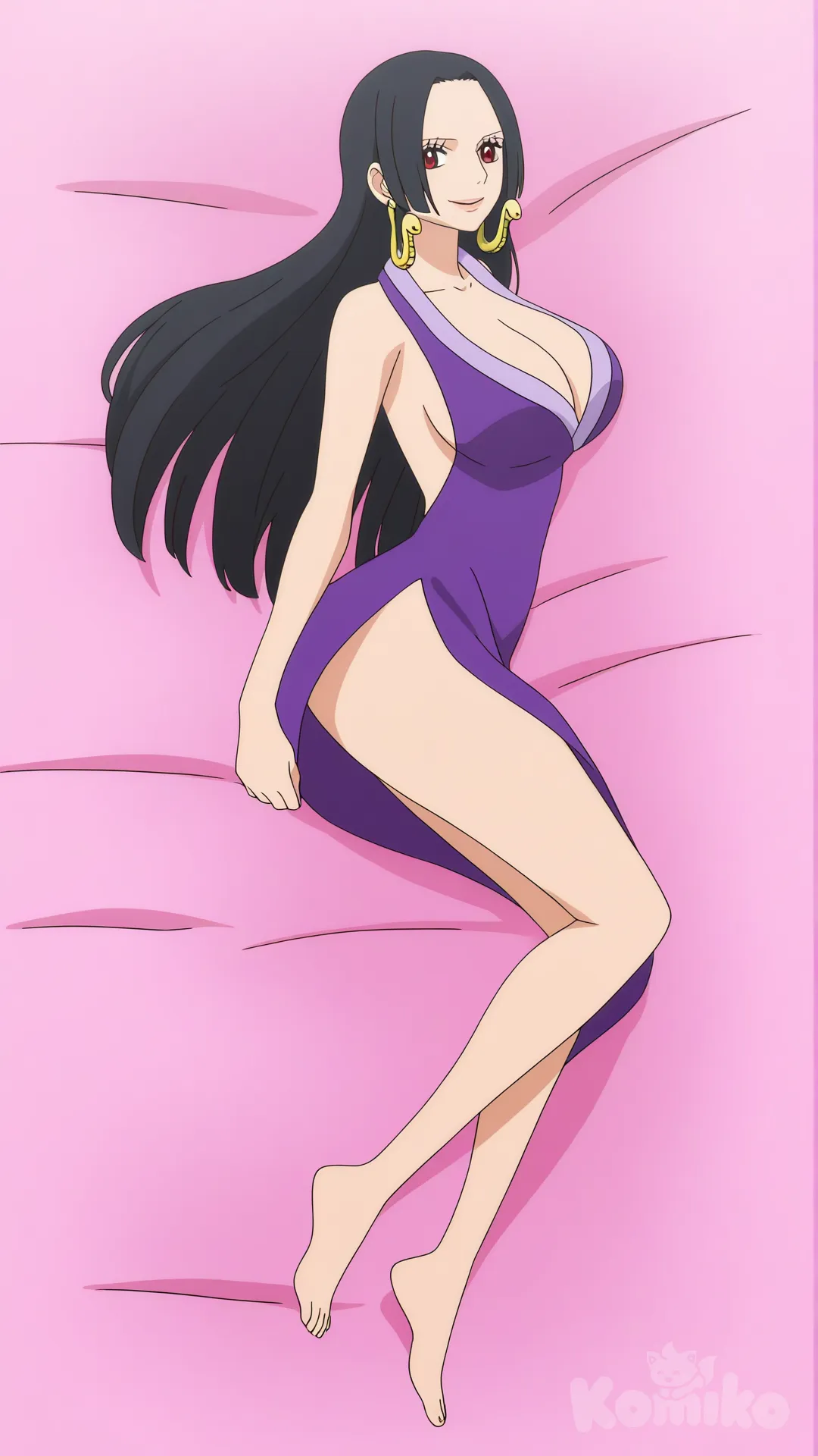 Quiero que hagas una ilustración de dalimakura de , @Boa_Hancock , [flat-anime-style]