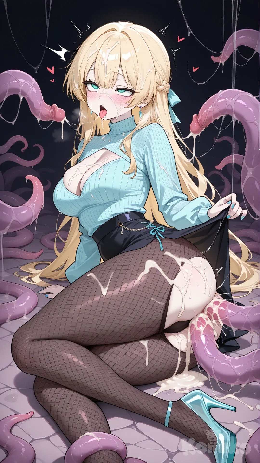 Es delgada con curvas y tetas medias blancas y un culo medianamente grande llena de semen blanco con la cara exitada y la lengua de fuera con un tentáculo morado de 20 centímetros en el culo @natasha-snow-LUIb