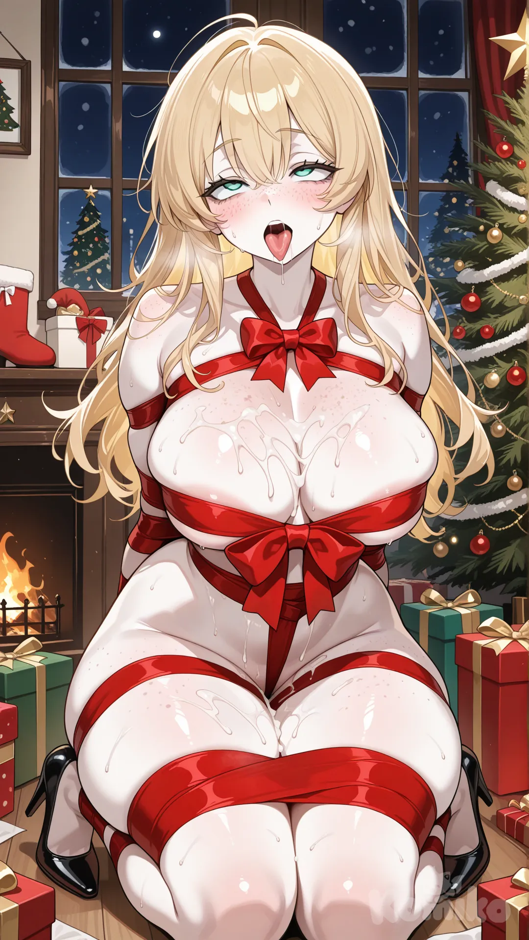 @natasha-snow-LUIb , Naked, christmas tree, christmas stocking, high heels, fucked silly, restrained, als Geschenk verschnürt, cum dripping, pecas en sus senos, nalgas y piernas