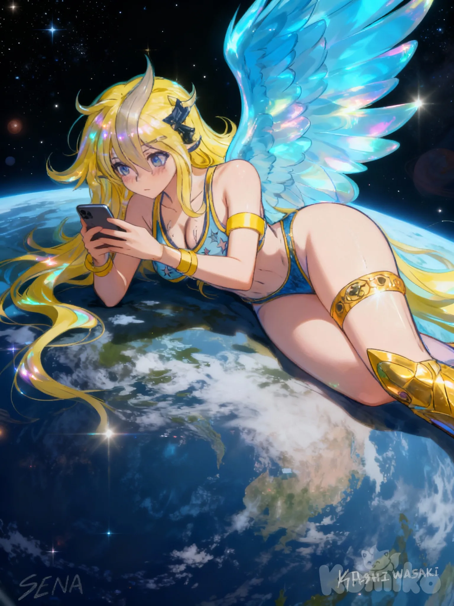 Sena.K "la diosa despreocupada" ahora está recostada con su celular 