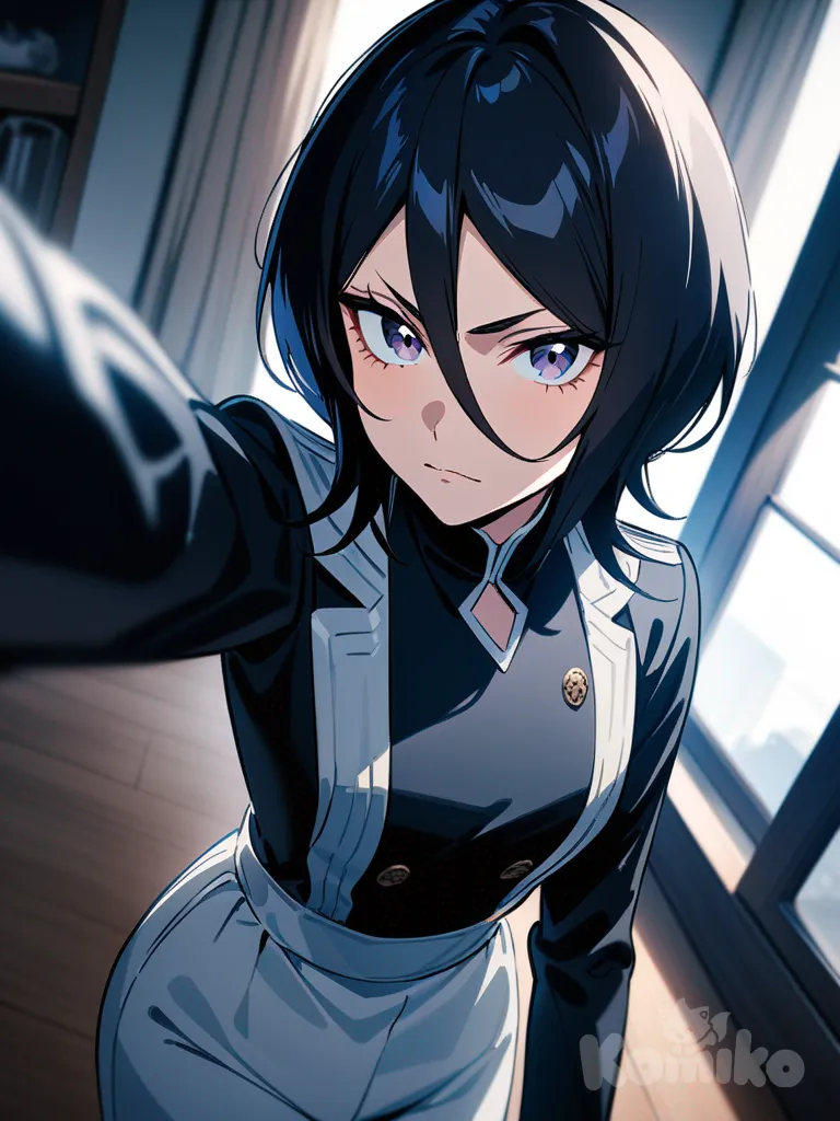 Rukia Kuchiki, bleach: sennen kessen-hen, selfie, wide-leg pants, earrings, upper body