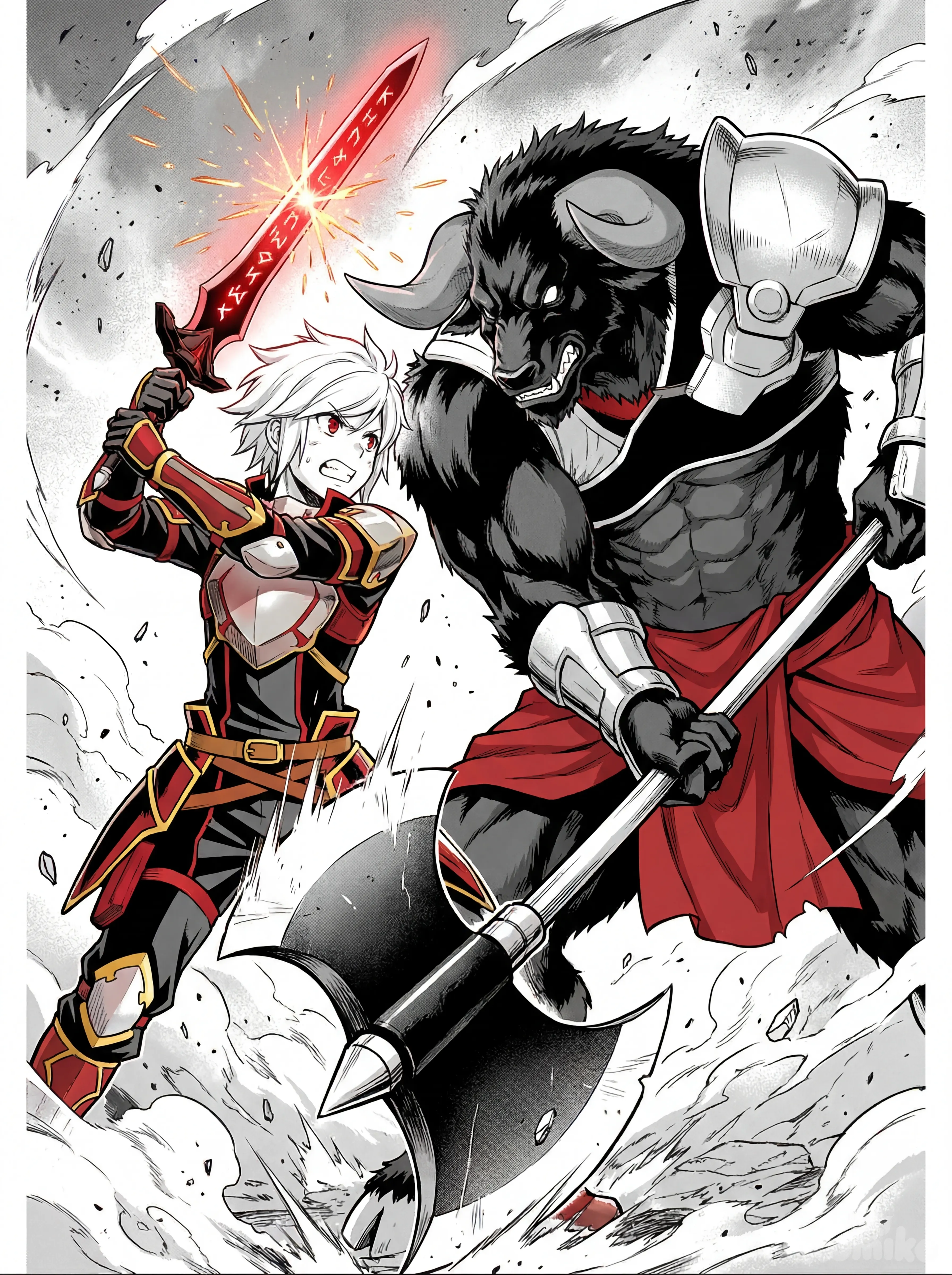 Bell Cranel (level 7) vs Asterius 