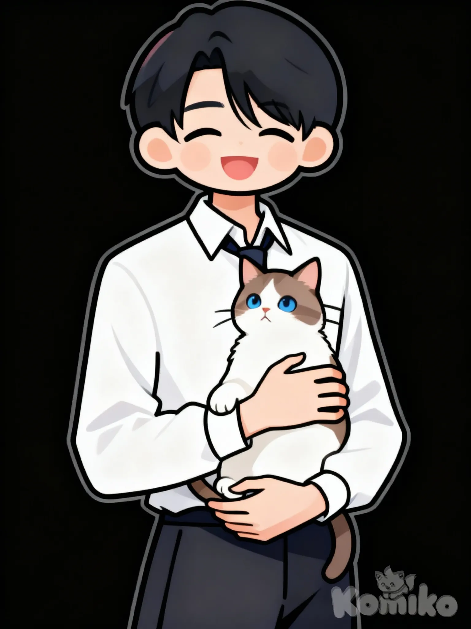 Jinu holding a cat XD