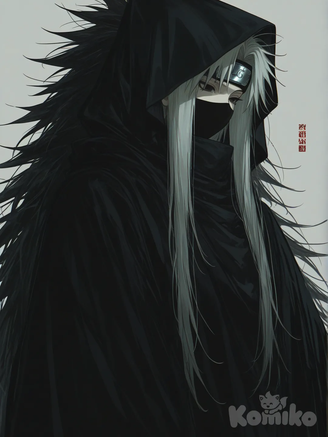 Ninja (hair is Silvery white and Black btw) Oc also Female