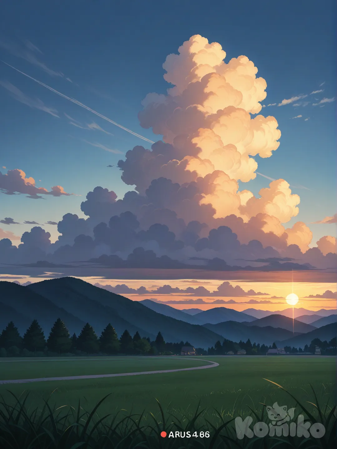 pokemon (anime), on grass, sunrise