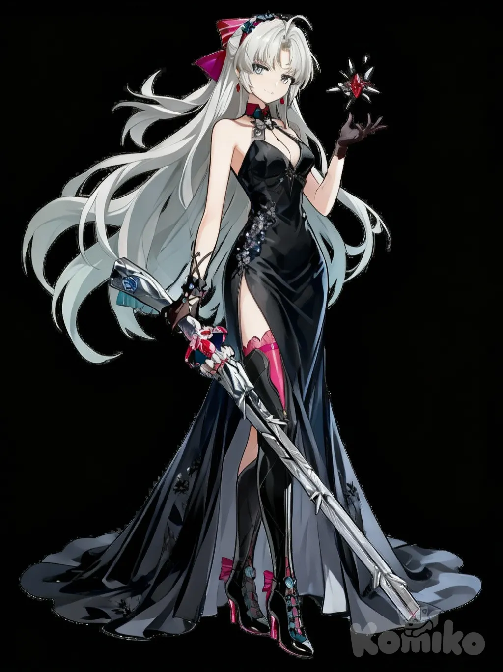 Carlotta montelli from wuthering waves game, evening dress