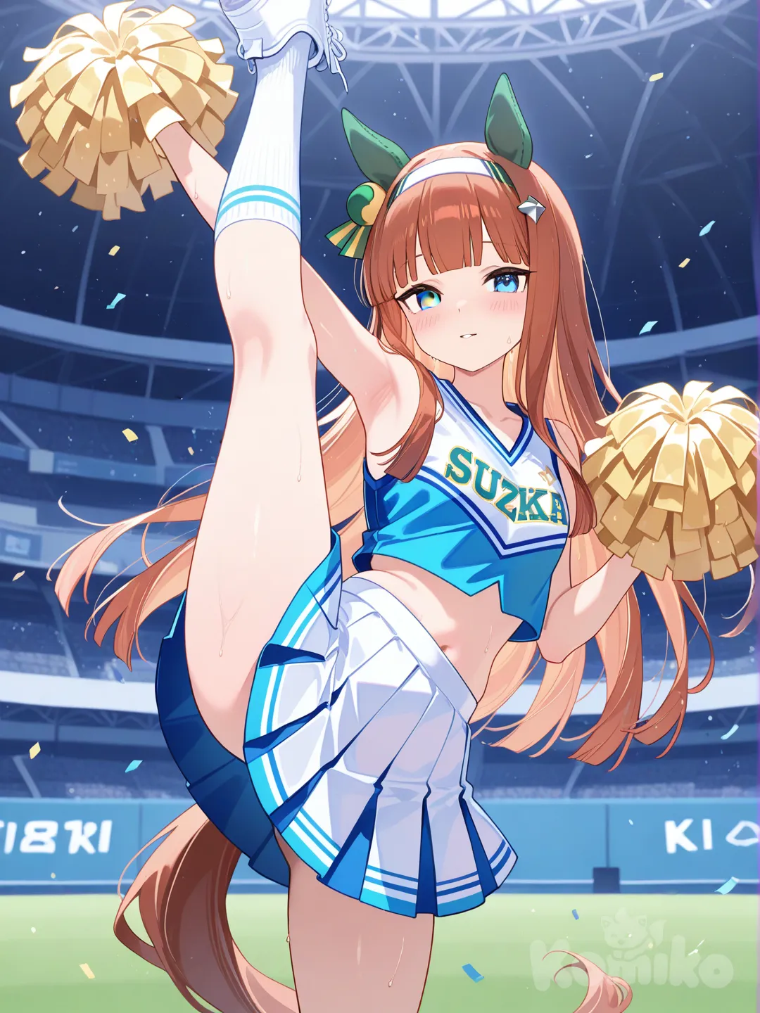 silence suzuka (umamusume), leg hold, cheerleader